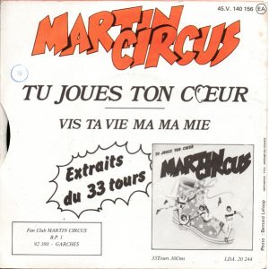 Martin Circus - Tu Joues Ton Coeur - Afbeelding 2