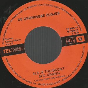 De Groningse Zusjes - Vaarwel, Dat Zal Ik Nooit Vergeten - Afbeelding 3