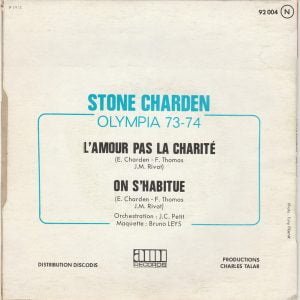 Stone Et Eric Charden - L'amour Pas La Charité... - Afbeelding 2