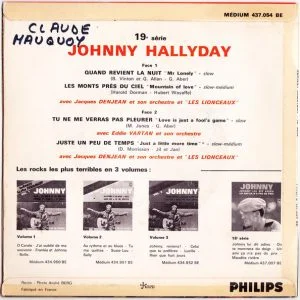 Johnny Hallyday - Quand Revient La Nuit - Afbeelding 2