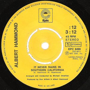 Albert Hammond - It Never Rains In Southern California - Afbeelding 3