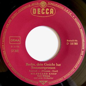 Hildegard Knef - Berlin, Dein Gesicht Hat Sommersprossen - Afbeelding 3