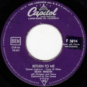 Dean Martin - Return To Me / Forgetting You - Afbeelding 2