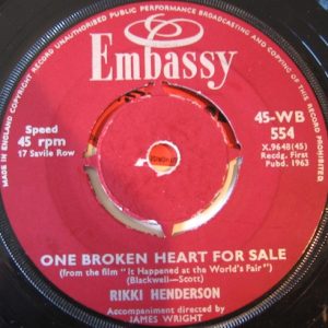 The Starlings / Rikki Henderson - Hey Paula / One Broken Heart For Sale - Afbeelding 2