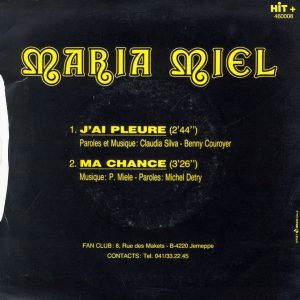 Maria Miel - J'ai Pleure / Ma Chance - Afbeelding 2