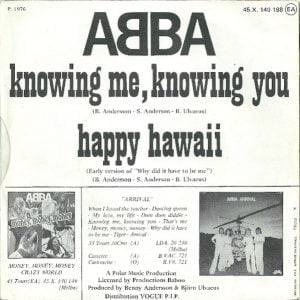 ABBA - Knowing Me, Knowing You / Happy Hawaii - Afbeelding 2