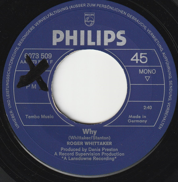 Roger Whittaker - Why / Streets Of London 3 Roger Whittaker - Why / Streets Of London