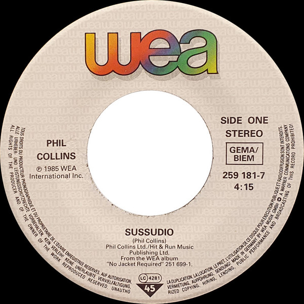 Phil Collins - Sussudio 3 Phil Collins - Sussudio