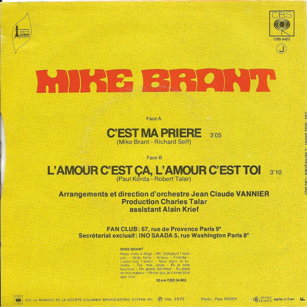 Mike Brant - C'est Ma Prière 2 Mike Brant - C'est Ma Prière