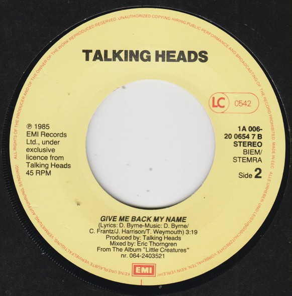 Talking Heads - The Lady Don't Mind 4 Talking Heads - The Lady Don't Mind