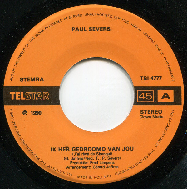 Paul Severs - Ik Heb Gedroomd Van Jou 3 Paul Severs - Ik Heb Gedroomd Van Jou