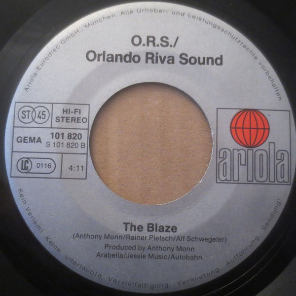 O.R.S. (Orlando Riva Sound) - Fire On The Water / The Blaze 4 O.R.S. (Orlando Riva Sound) - Fire On The Water / The Blaze