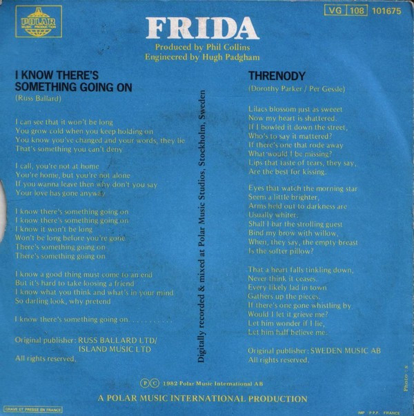 Frida - I Know There's Something Going On / Threnody 2 Frida - I Know There's Something Going On / Threnody