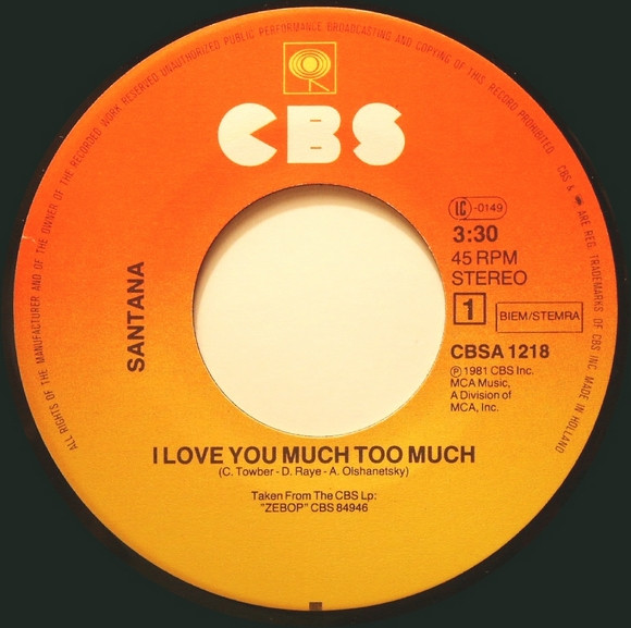 Santana - I Love You Much Too Much 3 Santana - I Love You Much Too Much
