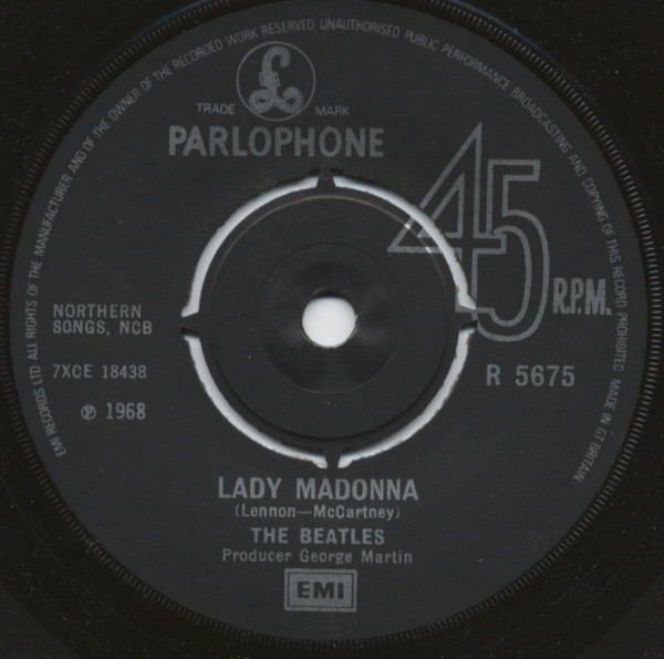 The Beatles - Lady Madonna c/w The Inner Light 3 The Beatles - Lady Madonna c/w The Inner Light
