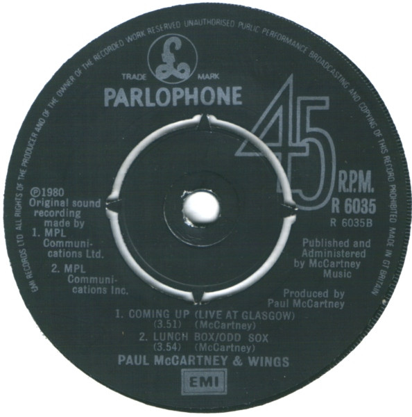 Paul McCartney - Coming Up 4 Paul McCartney - Coming Up
