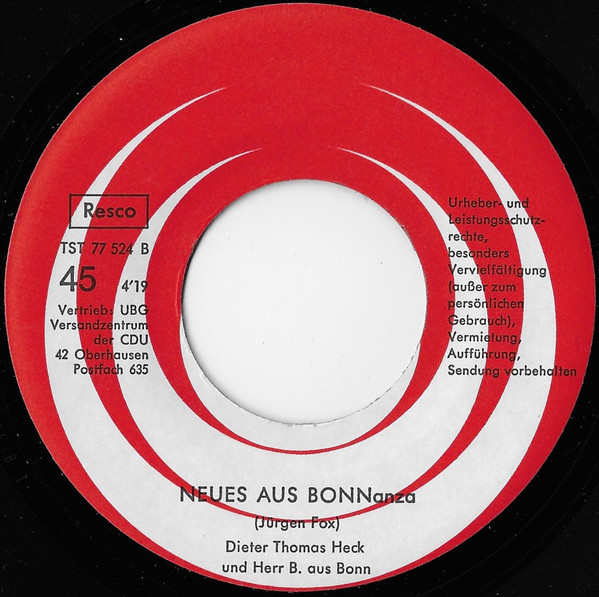 Various - Hits Aus Bonnanza - Wir Wählen CDU 4 Various - Hits Aus Bonnanza - Wir Wählen CDU