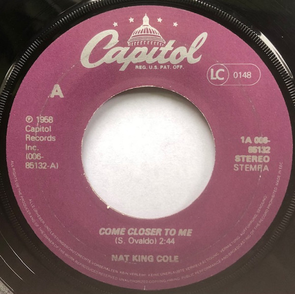 Nat King Cole - Come Closer To Me / Fascination 3 Nat King Cole - Come Closer To Me / Fascination
