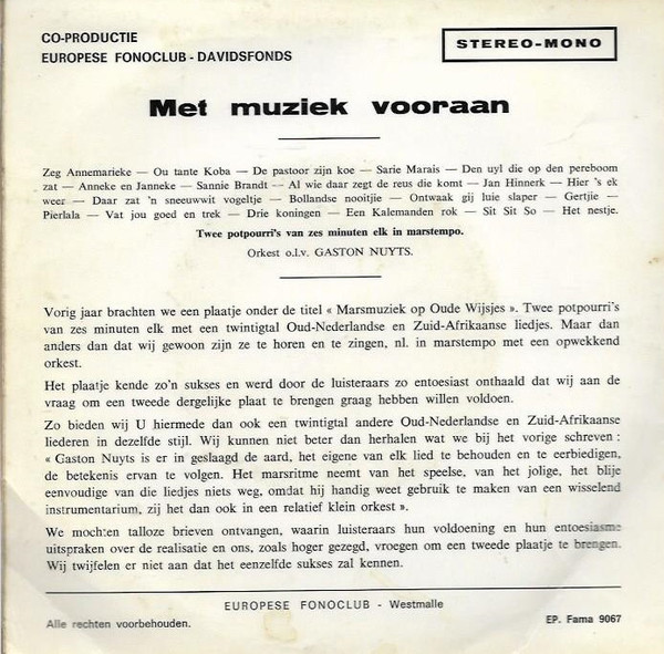 Gaston Nuyts - Met Muziek Vooraan 2 Gaston Nuyts - Met Muziek Vooraan