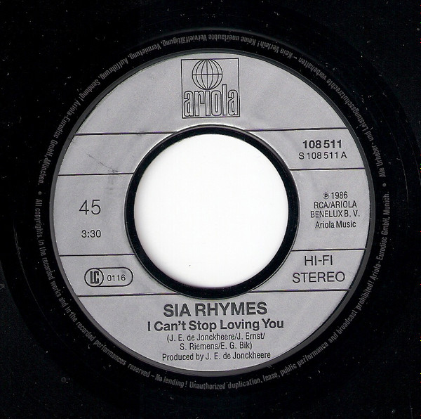 Sia Rhymes - I Can't Stop Loving You 3 Sia Rhymes - I Can't Stop Loving You