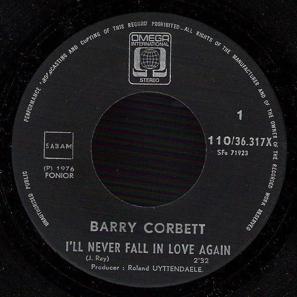 Barry Corbett - I'll Never Fall In Love Again 3 Barry Corbett - I'll Never Fall In Love Again