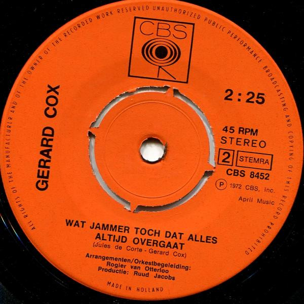 Gerard Cox - 1948 (Alone Again Naturally) / Wat Jammer Toch Dat Alles Altijd Overgaat 4 Gerard Cox - 1948 (Alone Again Naturally) / Wat Jammer Toch Dat Alles Altijd Overgaat