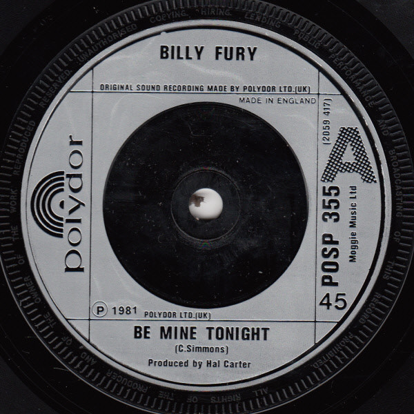 Billy Fury - Be Mine Tonight 3 Billy Fury - Be Mine Tonight