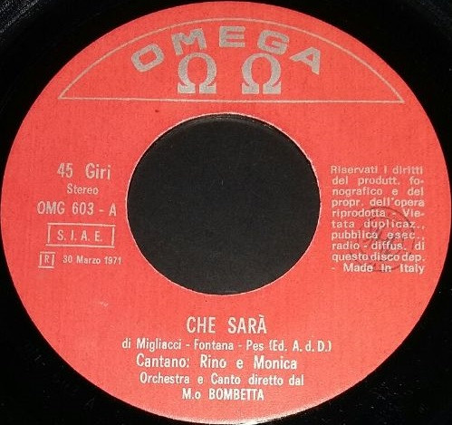 Rino Gionchetta - Che Sara / Rose Nel Buio 3 Rino Gionchetta - Che Sara / Rose Nel Buio