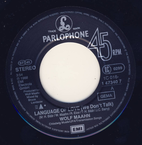 Wolf Maahn - Language Of Love (We Don't Talk) 3 Wolf Maahn - Language Of Love (We Don't Talk)