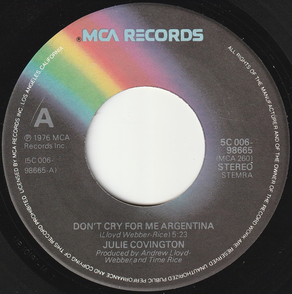 Julie Covington - Don't Cry For Me Argentina 3 Julie Covington - Don't Cry For Me Argentina