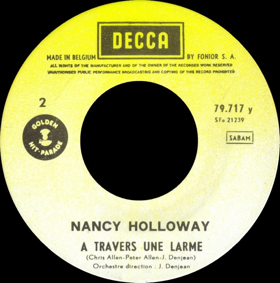 Nancy Holloway - Tu N'es Pas Venu / A Travers Une Larme 4 Nancy Holloway - Tu N'es Pas Venu / A Travers Une Larme
