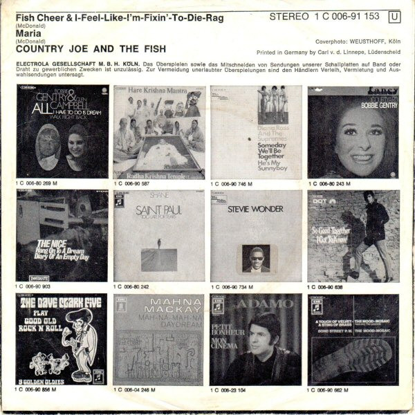 Country Joe And The Fish - Fish Cheer & I Feel-Like-I'm-Fixin'-To-Die-Rag / Maria 2 Country Joe And The Fish - Fish Cheer & I Feel-Like-I'm-Fixin'-To-Die-Rag / Maria