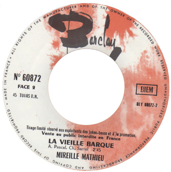 Mireille Mathieu - Quand Fera-T-Il Jour Camarade / La Vieille Barque 4 Mireille Mathieu - Quand Fera-T-Il Jour Camarade / La Vieille Barque