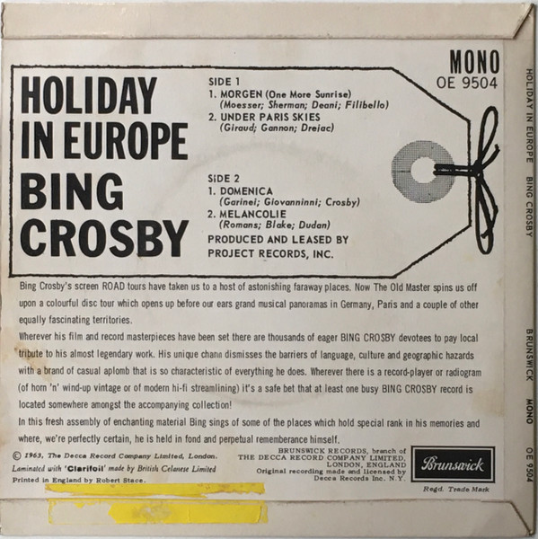 Bing Crosby - Holiday In Europe 2 Bing Crosby - Holiday In Europe