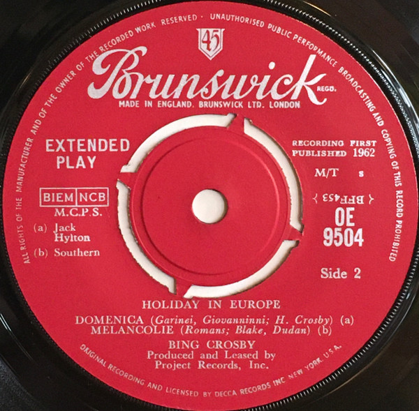 Bing Crosby - Holiday In Europe 4 Bing Crosby - Holiday In Europe