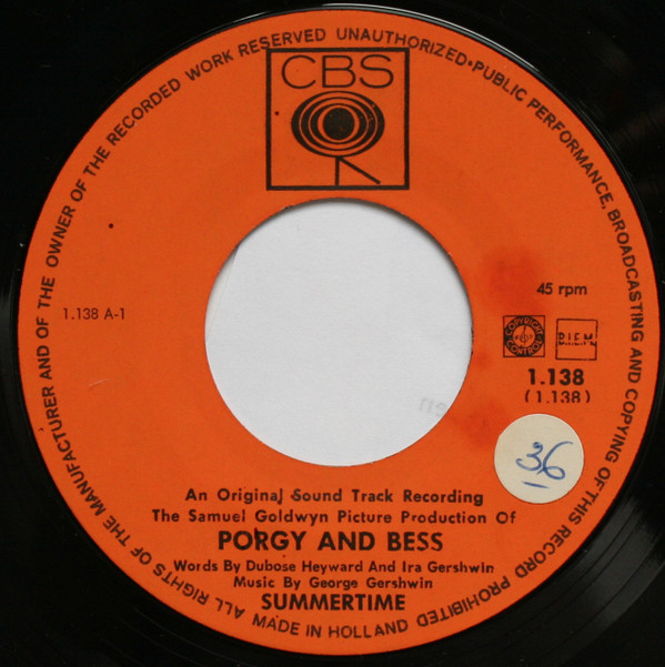 Unknown Artist - Porgy And Bess Original Sound Track 2 Unknown Artist - Porgy And Bess Original Sound Track