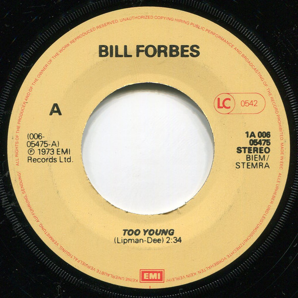 Bill Forbes - Too Young 3 Bill Forbes - Too Young