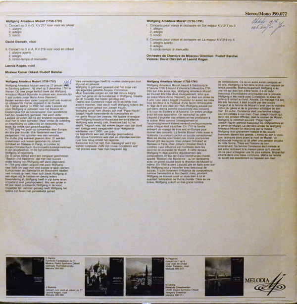 David Oistrach - Violinconcertos Nr. 3 And 5 2 David Oistrach - Violinconcertos Nr. 3 And 5