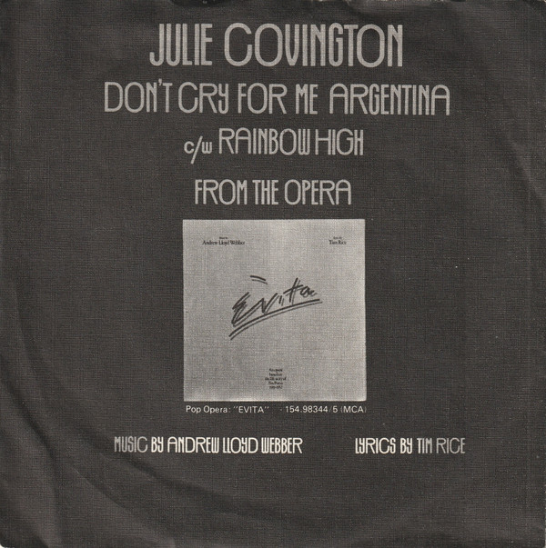 Julie Covington - Don't Cry For Me Argentina 2 Julie Covington - Don't Cry For Me Argentina