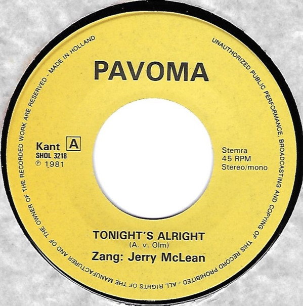Jerry McLean - Allright Tonight 3 Jerry McLean - Allright Tonight