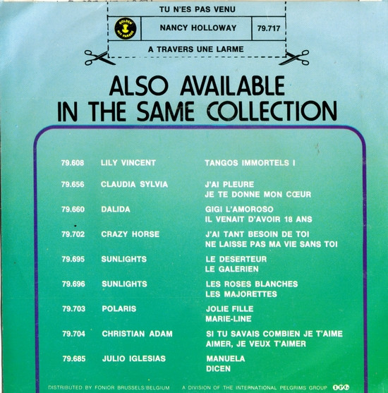 Nancy Holloway - Tu N'es Pas Venu / A Travers Une Larme 2 Nancy Holloway - Tu N'es Pas Venu / A Travers Une Larme