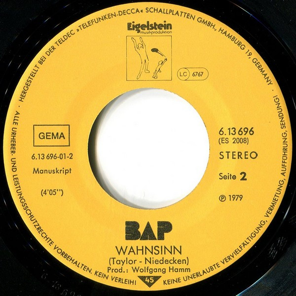 BAP - Chauvi Rock / Wahnsinn 4 BAP - Chauvi Rock / Wahnsinn