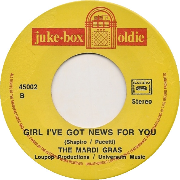 Mardi Gras - Too Busy Thinking About My Baby / Girl I've Got News For You 3 Mardi Gras - Too Busy Thinking About My Baby / Girl I've Got News For You