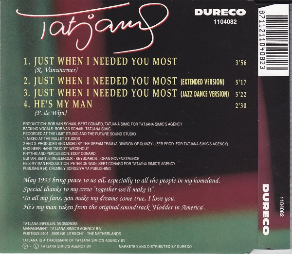 Tatjana - Just When I Needed You Most 2 Tatjana - Just When I Needed You Most