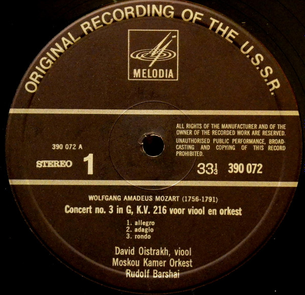 David Oistrach - Violinconcertos Nr. 3 And 5 3 David Oistrach - Violinconcertos Nr. 3 And 5