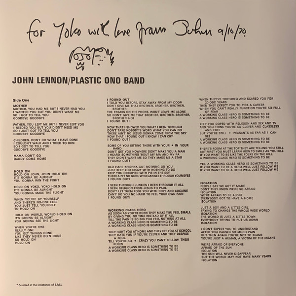 John Lennon - John Lennon / Plastic Ono Band 4 John Lennon - John Lennon / Plastic Ono Band
