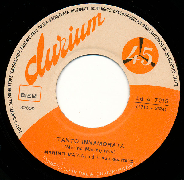 Marino Marini Ed Il Suo Quartetto - Amen Twist / Tanto Innamorata 4 Marino Marini Ed Il Suo Quartetto - Amen Twist / Tanto Innamorata