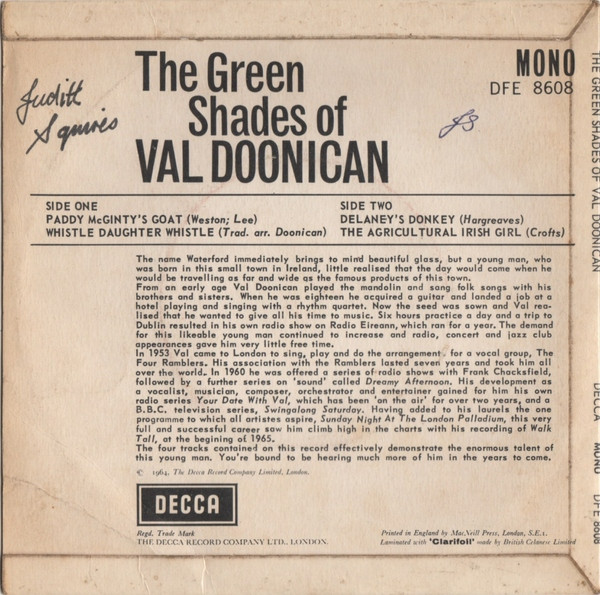 Val Doonican - The Green Shades Of 2 Val Doonican - The Green Shades Of