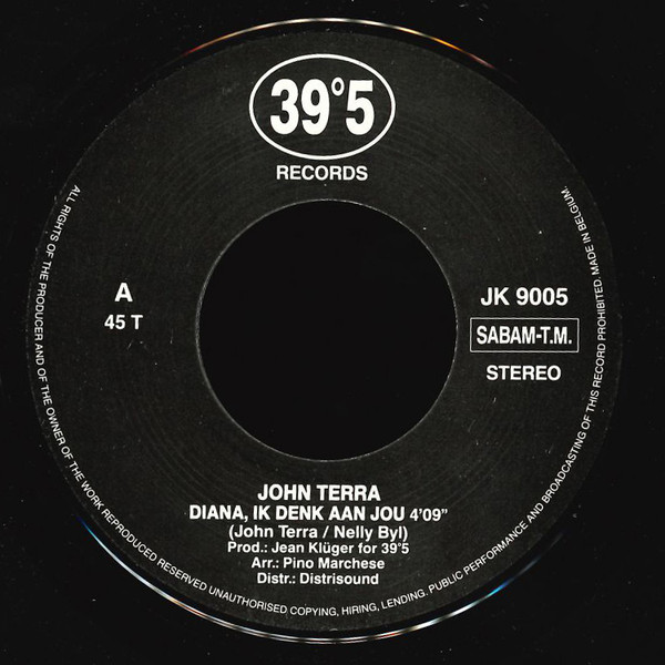 John Terra - Diana Ik Denk Aan Jou / Because Of You Diana 3 John Terra - Diana Ik Denk Aan Jou / Because Of You Diana