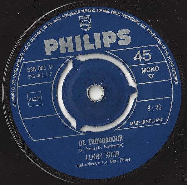 Lenny Kuhr - De Troubadour / Mais Non, Monsieur 3 Lenny Kuhr - De Troubadour / Mais Non, Monsieur